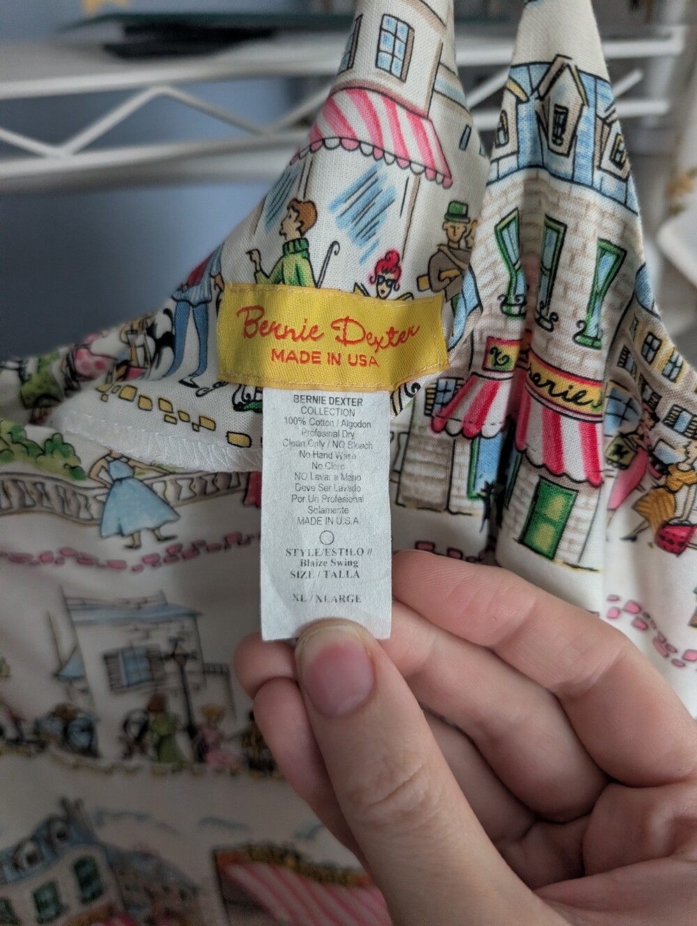 Bernie Dexter Cream Sundress with Pink & Blue City Toile - Picture 2 of 5